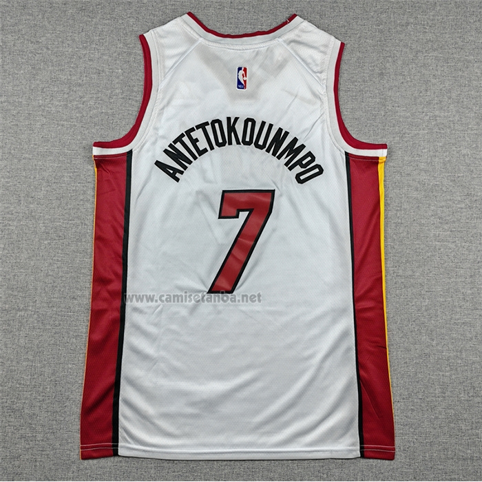 Camiseta Miami Heat Giannis Antetokounmpo NO 7 Association Blanco